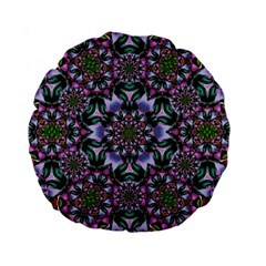 Tropical Blooming Forest With Decorative Flowers Mandala Standard 15  Premium Round Cushions by pepitasart