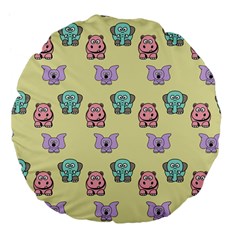 Animals Large 18  Premium Flano Round Cushions by nateshop