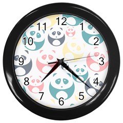 Pandas-panda Wall Clock (black) by nateshop