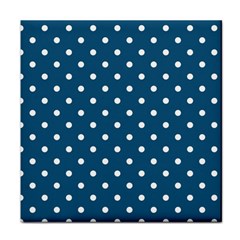 Polka-dots-blue White Face Towel