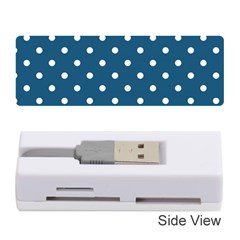 Polka-dots-blue White Memory Card Reader (stick) by nateshop