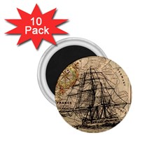 Ship Map Navigation Vintage 1 75  Magnets (10 Pack)  by Sapixe
