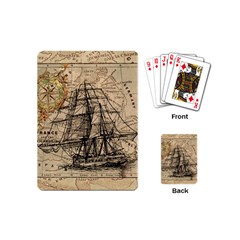 Ship Map Navigation Vintage Playing Cards Single Design (mini)