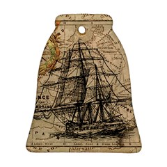 Ship Map Navigation Vintage Bell Ornament (two Sides)