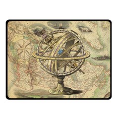 Map Compass Nautical Vintage Fleece Blanket (small)