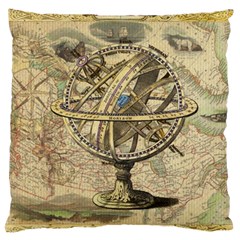 Map Compass Nautical Vintage Large Cushion Case (one Side) by Sapixe