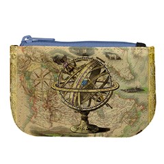 Map Compass Nautical Vintage Large Coin Purse by Sapixe