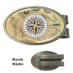 Map Vintage Nautical Collage Money Clips (oval)  by Sapixe