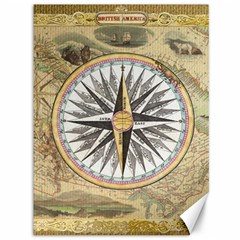 Map Vintage Nautical Collage Canvas 36  X 48  by Sapixe