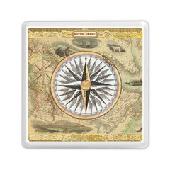 Map Vintage Nautical Collage Memory Card Reader (square)