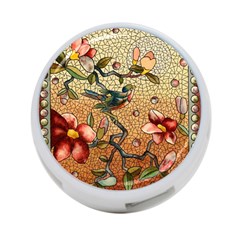 Flower Cubism Mosaic Vintage 4-port Usb Hub (one Side)