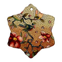 Flower Cubism Mosaic Vintage Snowflake Ornament (two Sides)