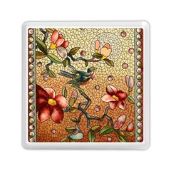 Flower Cubism Mosaic Vintage Memory Card Reader (square)