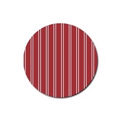 Stripes-red Rubber Round Coaster (4 Pack) by nateshop