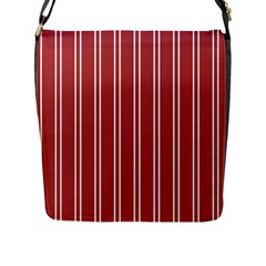 Stripes-red Flap Closure Messenger Bag (l) by nateshop