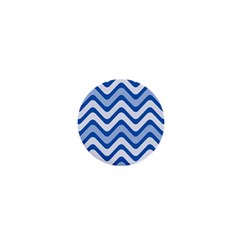 Waves-blue White 1  Mini Magnets by nateshop