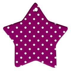 Polka-dots-purple White Star Ornament (two Sides) by nateshop