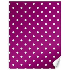 Polka-dots-purple White Canvas 18  X 24  by nateshop