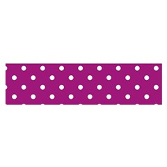 Polka-dots-purple White Oblong Satin Scarf (16  X 60 ) by nateshop