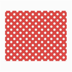 Polka-dots-red White,polkadot Small Glasses Cloth (2 Sides) by nateshop