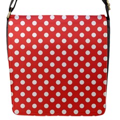 Polka-dots-red White,polkadot Flap Closure Messenger Bag (s) by nateshop