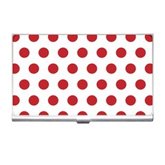 Polka-dots-white Red Business Card Holder by nateshop