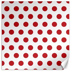 Polka-dots-white Red Canvas 12  X 12  by nateshop