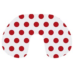 Polka-dots-white Red Travel Neck Pillow by nateshop