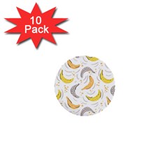 Seamless Stylish Pattern-with-fresh-yellow-bananas-background 1  Mini Buttons (10 Pack)  by Wegoenart