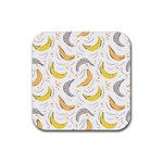 Seamless stylish pattern-with-fresh-yellow-bananas-background Rubber Coaster (Square) Front