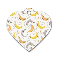 Seamless Stylish Pattern-with-fresh-yellow-bananas-background Dog Tag Heart (two Sides) by Wegoenart
