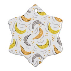 Seamless Stylish Pattern-with-fresh-yellow-bananas-background Snowflake Ornament (two Sides) by Wegoenart