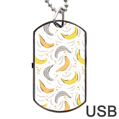 Seamless Stylish Pattern-with-fresh-yellow-bananas-background Dog Tag Usb Flash (one Side)