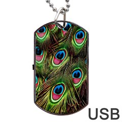 Peacock-army Dog Tag Usb Flash (two Sides) by nateshop
