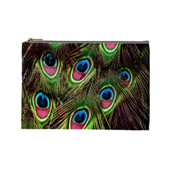 Peacock-army Cosmetic Bag (large)