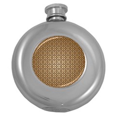 Background-chevron Chocolate Round Hip Flask (5 Oz) by nateshop