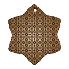 Background-chevron Chocolate Snowflake Ornament (two Sides) by nateshop