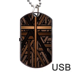 Fractal-dark Dog Tag Usb Flash (one Side)