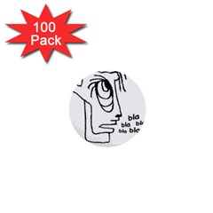 Cartoon Head Talking Drawing Tshrt 1  Mini Buttons (100 Pack)  by dflcprintsclothing