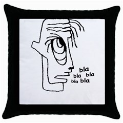 Cartoon Head Talking Drawing Tshrt Throw Pillow Case (black) by dflcprintsclothing