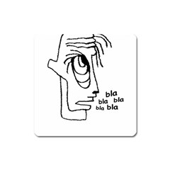 Cartoon Head Talking Drawing Tshrt Square Magnet by dflcprintsclothing