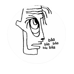 Cartoon Head Talking Drawing Tshrt Mini Round Pill Box by dflcprintsclothing