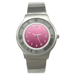 Background-pink Stainless Steel Watch by nateshop