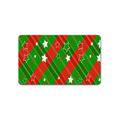 Background-green Red Star Magnet (name Card) by nateshop