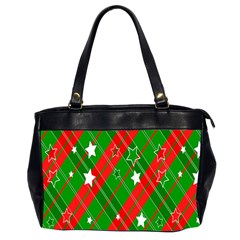 Background-green Red Star Oversize Office Handbag (2 Sides) by nateshop