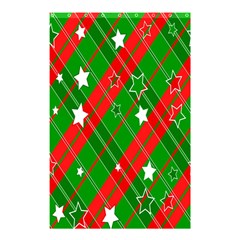 Background-green Red Star Shower Curtain 48  X 72  (small)  by nateshop