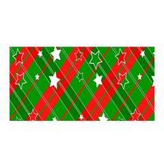 Background-green Red Star Satin Wrap 35  X 70 