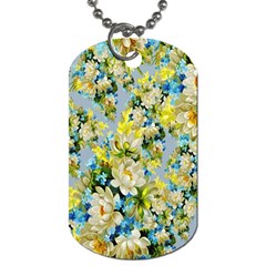 Background-flower White Dog Tag (one Side)