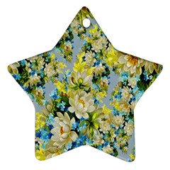 Background-flower White Star Ornament (two Sides) by nateshop