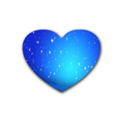 Background-blue Star Rubber Coaster (heart) by nateshop